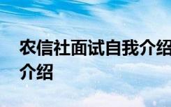 农信社面试自我介绍怎么说 农信社面试自我介绍