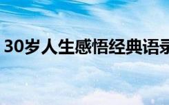 30岁人生感悟经典语录 30岁人生感悟的句子