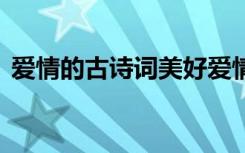 爱情的古诗词美好爱情古诗句 爱情的古诗词