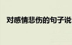 对感情悲伤的句子说说 对感情悲伤的句子