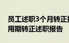 员工述职3个月转正报告200字 员工3个月试用期转正述职报告