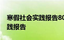 寒假社会实践报告800字 大学生 寒假社会实践报告