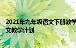 2021年九年级语文下册教学工作计划 2022九年级下学期语文教学计划