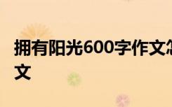 拥有阳光600字作文怎么写 拥有阳光600字作文