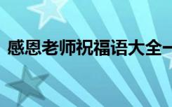 感恩老师祝福语大全一段话 感恩老师祝福语