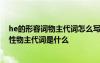 he的形容词物主代词怎么写 he的形容词性物主代词和名词性物主代词是什么