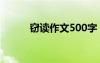 窃读作文500字 我的窃读记作文