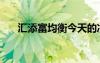 汇添富均衡今天的净值（汇添富均衡）