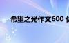 希望之光作文600 优秀作文：希望之光