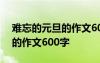 难忘的元旦的作文600字怎么写 难忘的元旦的作文600字