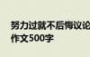 努力过就不后悔议论文900 努力过就不后悔作文500字