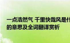 一点浩然气 千里快哉风是什么意思 一点浩然气千里快哉风的意思及全词翻译赏析