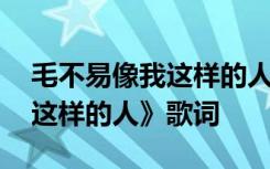 毛不易像我这样的人歌曲歌词 毛不易《像我这样的人》歌词