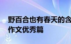 野百合也有春天的含义和作用 野百合的春天作文优秀篇