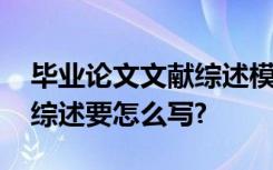 毕业论文文献综述模板范文 毕业论文的文献综述要怎么写?