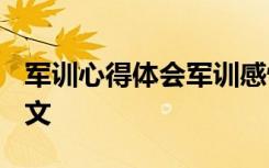 军训心得体会军训感悟 军训心得体会-军训作文