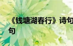 《钱塘湖春行》诗句分析 《钱塘湖春行》诗句