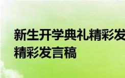 新生开学典礼精彩发言稿范文 新生开学典礼精彩发言稿