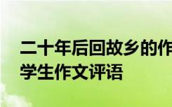 二十年后回故乡的作文评语 二十年后回故乡学生作文评语