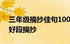 三年级摘抄佳句100条 小学三年级好词好句好段摘抄