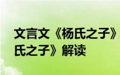 文言文《杨氏之子》解读及翻译 文言文《杨氏之子》解读