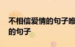 不相信爱情的句子唯美短句图片 不相信爱情的句子