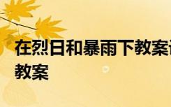 在烈日和暴雨下教案设计 《在烈日和暴雨下》教案