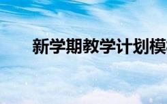 新学期教学计划模板 新学期教学计划