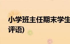 小学班主任期末学生评语 小学班主任的期末评语)