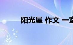 阳光屋 作文 一室阳光作文800字