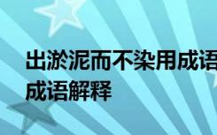 出淤泥而不染用成语怎么说 出淤泥而不染的成语解释