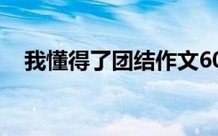 我懂得了团结作文600字 团结作文600字