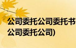 公司委托公司委托书范本 公司委托书(委托书公司委托公司)