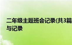 二年级主题班会记录(共3篇) 小学二年级主题班会活动方案与记录