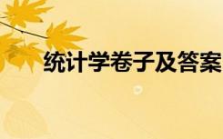 统计学卷子及答案 统计学试题及答案