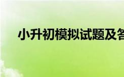 小升初模拟试题及答案 小升初模拟试题