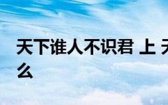 天下谁人不识君 上 天下谁人不识君的上是什么