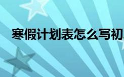 寒假计划表怎么写初二 寒假计划表怎么写