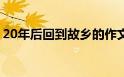 20年后回到故乡的作文 20年以后回故乡作文