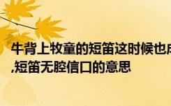 牛背上牧童的短笛这时候也成天在嘹亮地响 牧童归去横牛背,短笛无腔信口的意思