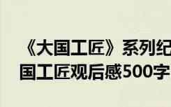 《大国工匠》系列纪录片观看活动 纪录片大国工匠观后感500字