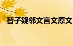 智子疑邻文言文原文 智子疑邻原文和翻译