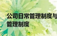 公司日常管理制度与安全管理制度 公司日常管理制度