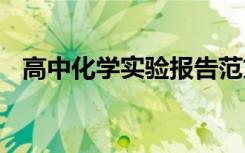 高中化学实验报告范文 高中化学实验报告