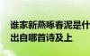 谁家新燕啄春泥是什么意思 谁家新燕啄春泥出自哪首诗及上