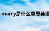 marry是什么意思英语（marry是什么意思）