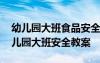 幼儿园大班食品安全课教案 《食物安全》幼儿园大班安全教案