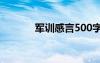 军训感言500字左右 军训感言