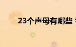 23个声母有哪些 零声母音节是什么