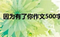 因为有了你作文500字 因为有了你话题作文